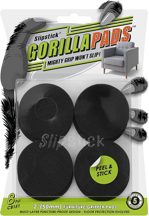 Slipstick GorillaPads Non Slip Furniture Pads/Gripper Floor Protectors 2 Inch by Slipstick