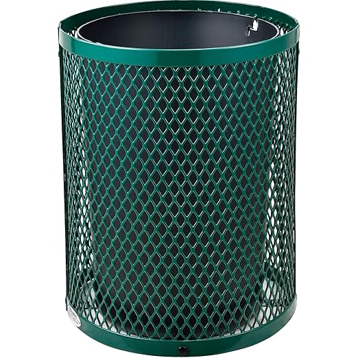 Global Industrial 36 Gallon Outdoor Steel Trash Can - Image 3