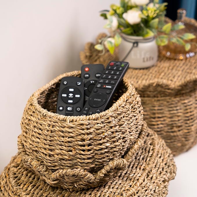 KOLWOVEN Set of 3 Wicker Storage Baskets - Image 3