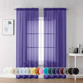 Chyhomenyc Purple Sheer Curtains 72 Inch Length 2 Panels, Light Filtering Soft by Chyhomenyc
