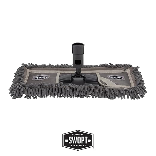 SWOPT 18” Microfiber Dust Mop + 60" Steel Handle, Combo — Dust Mop Head - Image 3