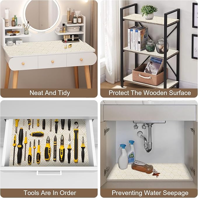 OcePor Non-Adhesive Drawer and Shelf Liner 17.5IN x 20FT, Non-Slip Kitchen - Image 5