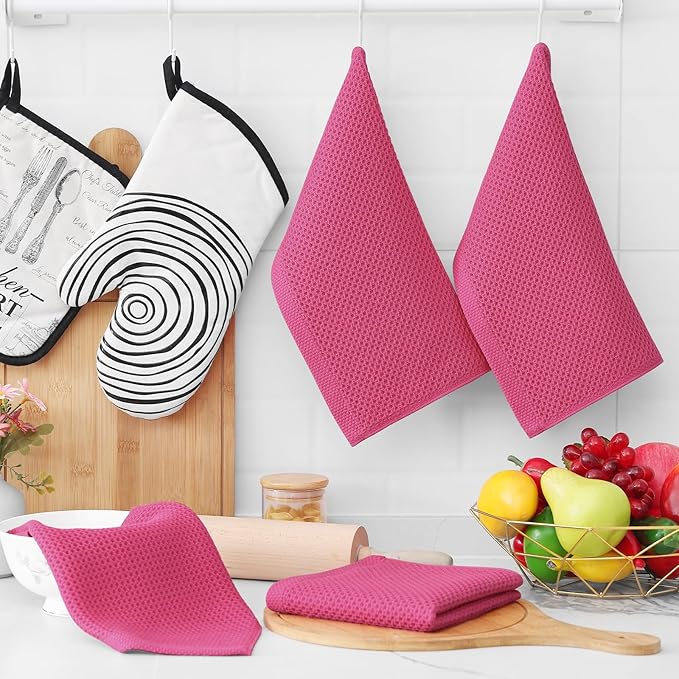 Homaxy 100% Cotton Waffle Weave Kitchen Dish Cloths, Ultra Soft Absorbent Quick - Image 6