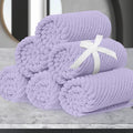 Washcloths for Showering, Thick Cotton Washcloths for Face, Lavender Face Towel by VOOVAMOVAS