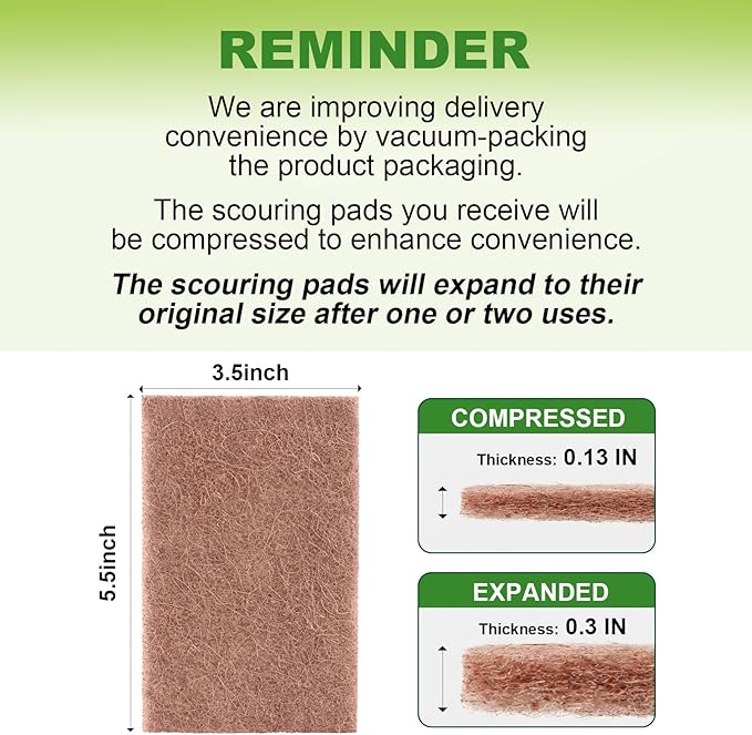 Natural Sisal Non-Scratch Scouring Pads, Garage and Outdoors, Cellulose - Image 7