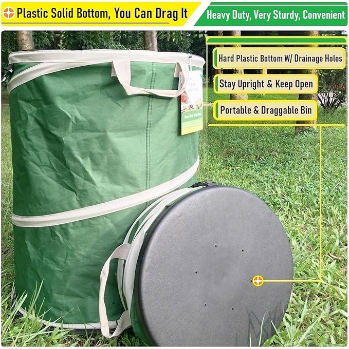 2-Pack 32 Gallon Collapsible Trash Can Solid Bottom - Image 6