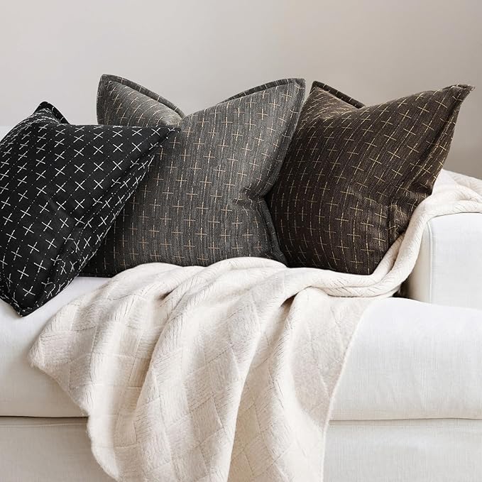 ZWJD 12x20 Pillow Covers Set of 2 Soft Polyester Textured Pillow Covers - Image 4