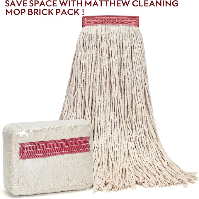 Matthew Cleaning 20oz 6Pack Cotton Floor Mop, Cotton Looped-Open String Heavy - Image 6