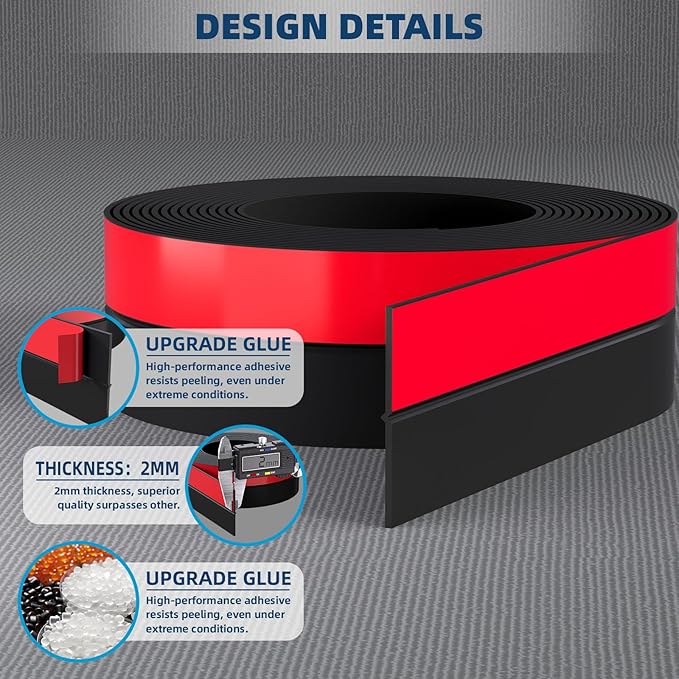 Heavy-Duty 10 ft x 3 in Weather Stripping, Extra Thick 2mm Door Draft Stopper - Image 9