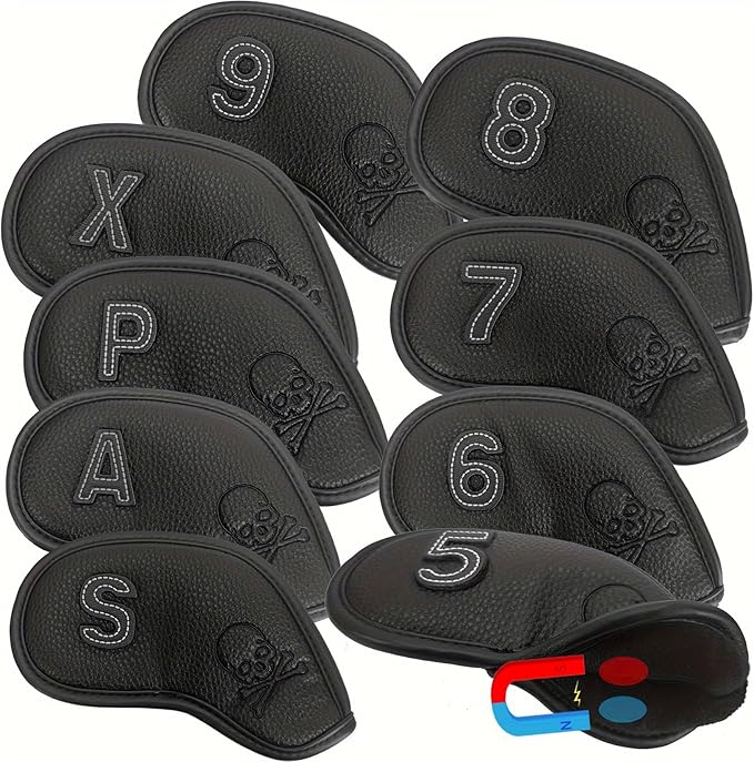 Premium Magnetic Leather Iron and Wedge Golf Club Head Covers by Unknown