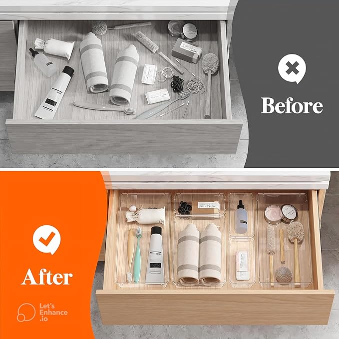 21-Pack Clear Plastic Drawer Organizer Trays – BPA-Free Storage Bins - Image 4