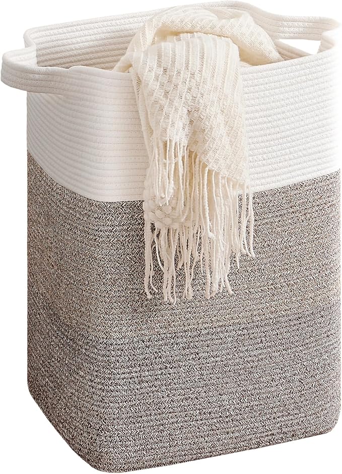 CLHMILY&Z 75L Laundry Hamper Rectangular Cotton Rope Basket by ClhmilyZ