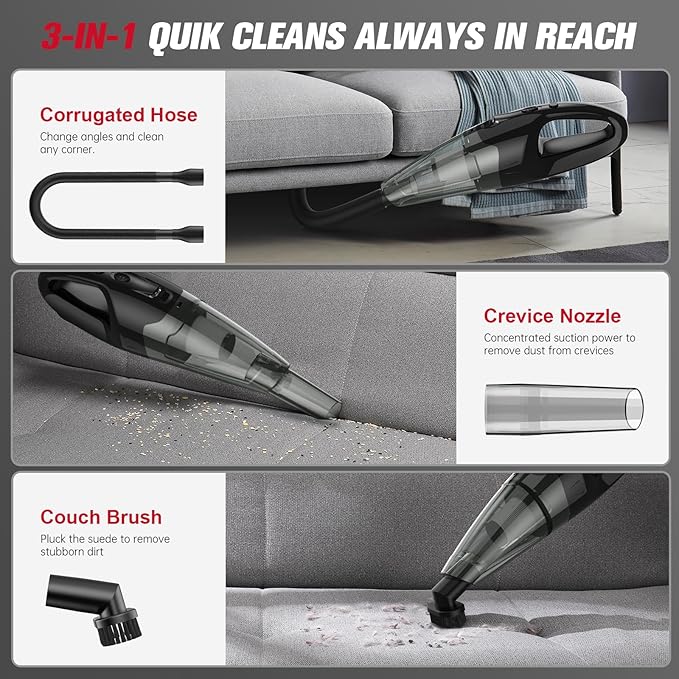Handheld Vacuum Cordless Rechargeable, 1.65LBs Hand Held Vacuum Cordless - Image 4