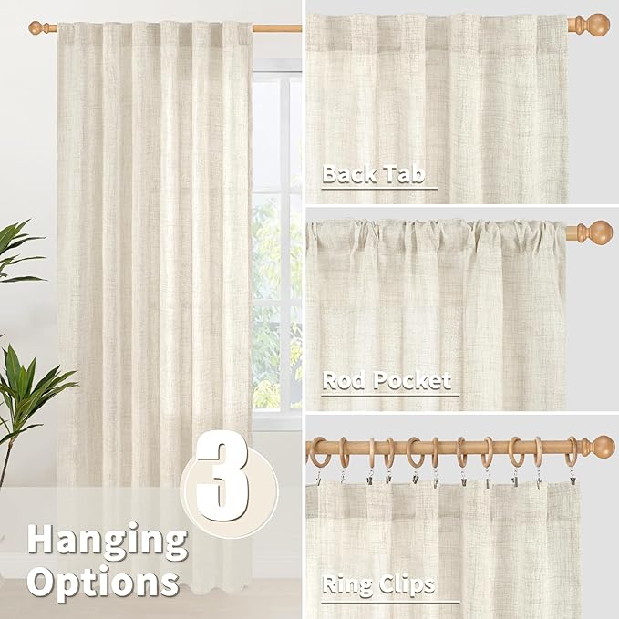 YoungsTex Linen Curtains 60 Inch Wide - Image 6