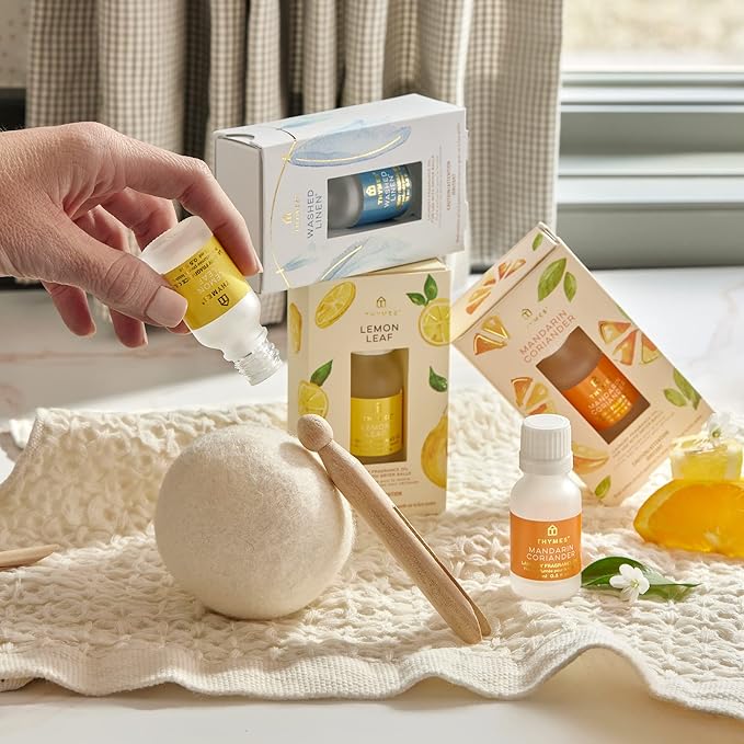 Thymes Wool Dryer Balls Set – Includes 3 Wool Laundry Balls + 1 Scented Laundry - Image 2