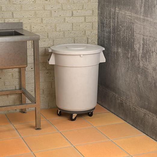 32 Gallon White Round Commercial Trash Can - Image 4