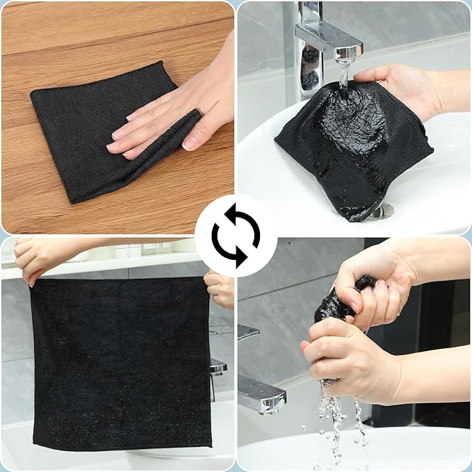 200 Pieces Microfiber Cleaning Cloths Bulk Absorbent Microfiber Towels Reusable - Image 6