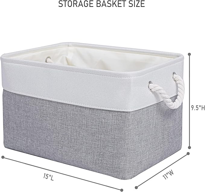 15x11x9.5 Inch Storage Baskets for Shelves, 3 Pack Storage Bins，Foldable - Image 4