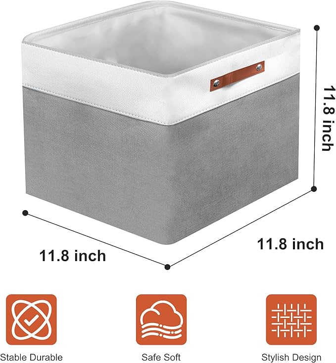 12in Open Fabric Storage Basket - Image 2