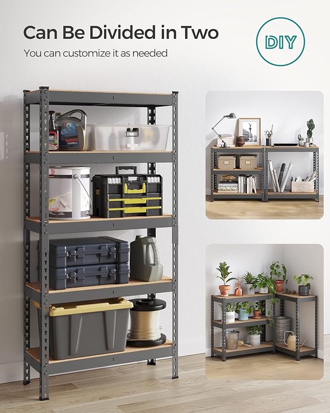 SONGMICS 5-Tier Storage Shelves, Load 2310 lb, Boltless Assembly, Adjustable - Image 7