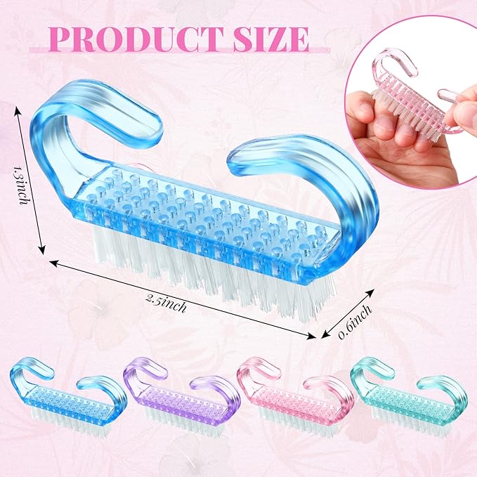 Patelai 48 Pcs Handle Grip Nail Brush Bulk Colorful Nail Scrubber Cleaner - Image 3