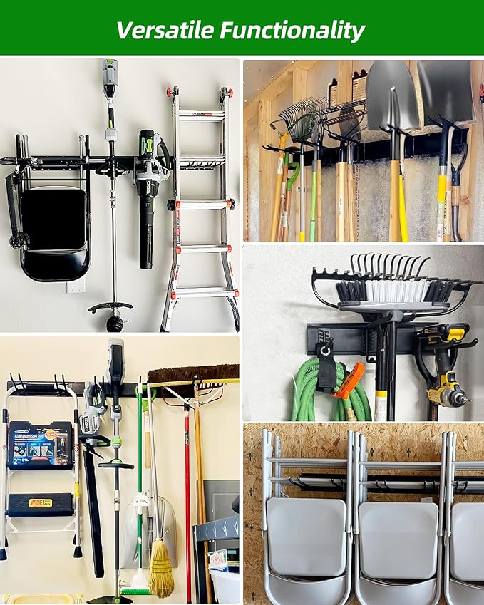 64 inches Garage Tool Organizer Wall Mount, Heavy Duty Garden Tool Organizer - Image 8
