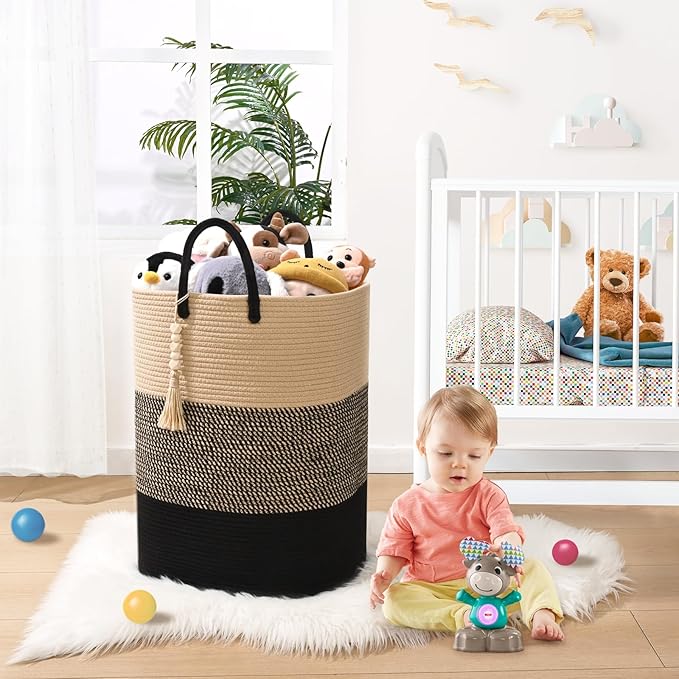 Woven Laundry Basket for Clothes, 100 L Large Rectangle Laundry Hampers - Image 5