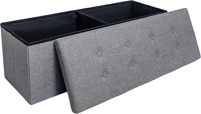 GLAXYFUR 43.3 inches Folding Storage Ottoman Bench Storage Chest Footrest by GLAXYFUR