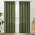 YoungsTex Olive Green Linen Curtains 80 Inch Length by YoungsTex