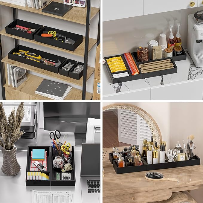 Bamboo Drawer Organizer, Narrow Silverware Organizer - Image 7