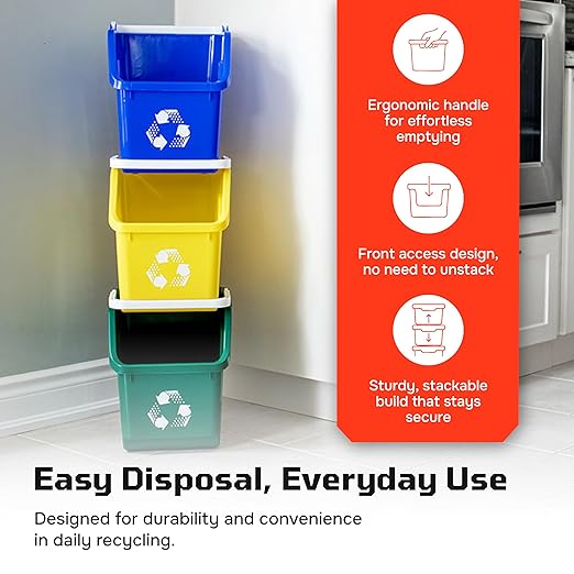 6 Gallon Stackable Recycling Bins - Image 4