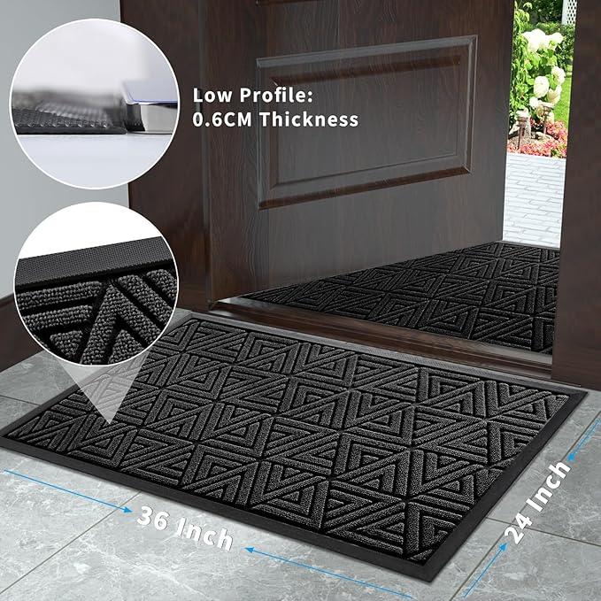 Yimobra Large Door Mat 36x24, All-Weather Waterproof Non-Slip Welcome Matt - Image 8