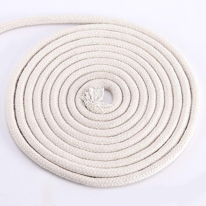 328 Feet 1/4 Inch White Natural Cotton Rope, Cotton Clothesline Rope, - Image 5