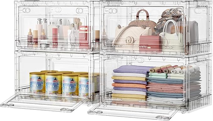 BROVIEW Clear Stackable Storage Bins Drawers, Open Front Large Plastic Storage by BROVIEW-EnjoytheArtofLife