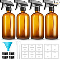 16oz Amber Glass Spray Bottles, 4 Pack Glass Spray Bottles Refillable Empty by GIVAMEIHF
