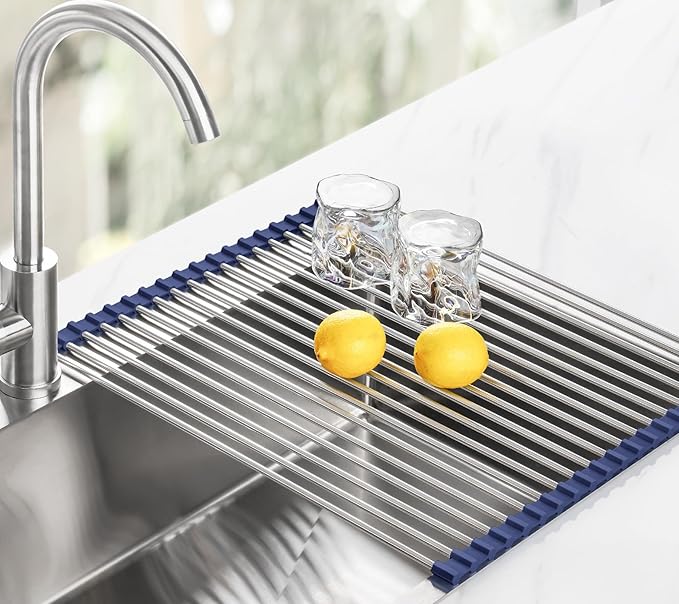 Tomorotec 21" x 15.5" Roll Up Dish Drying Rack Over Sink Drying Rack Sink Cover - Image 8