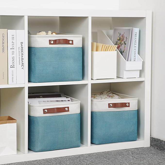 DULLEMELO Storage Baskets for Shelves, Fabric Collapsible Rectangular Storage - Image 6