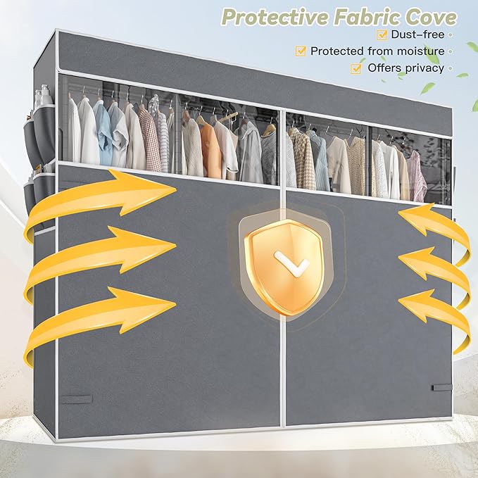 Raybee Clothes Rack with Cover, 1150LBS Heavy Duty Clothing Rack - Image 2