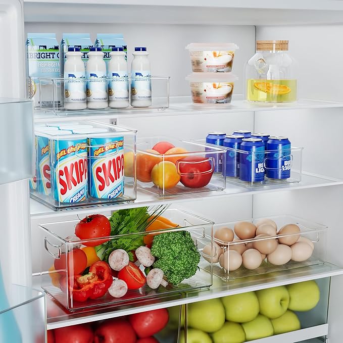 8 PACK Freezer Organizer Bins Clear Stackable Storage Bins - Image 3