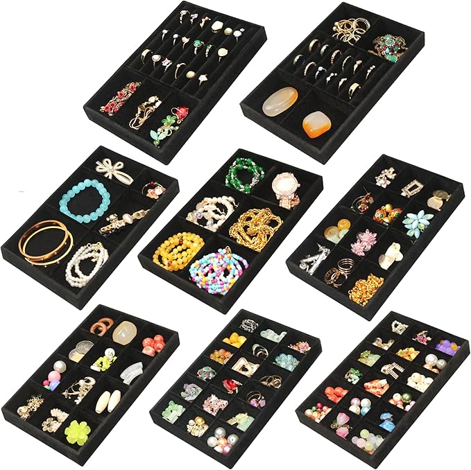 Jewelry Organizer Drawer 8 Set Jewelry Boxes Velvet Jewelry Drawer Organizer by 7COLORSKY