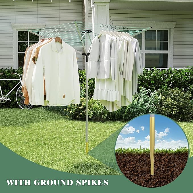 Outdoor Umbrella Drying Rack 165 Feet Umbrella Clothesline - Image 5