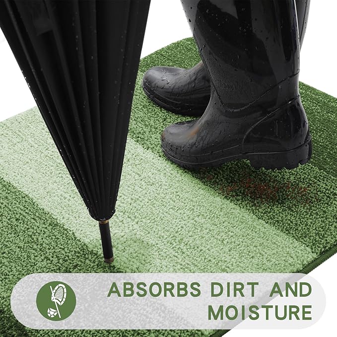 Kitinjoy Indoor Outdoor Door Mat, 71x47 Non-Slip Absorbent Dirt Trapper - Image 2