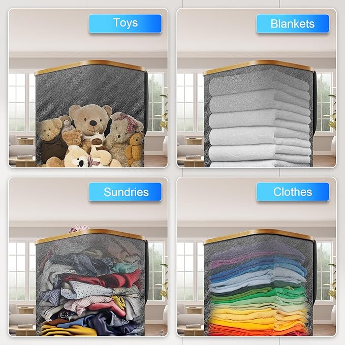 Laundry Hamper with Wheels, 20 Gal Laundry Basket with lid Rolling Clothes - Image 8