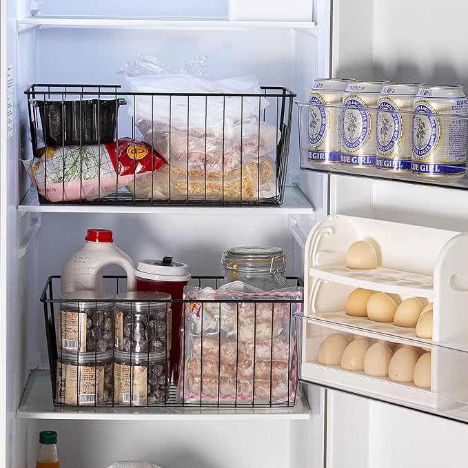 16inch Freezer Wire Storage Organizer Baskets, Household Refrigerator Bins - Image 5