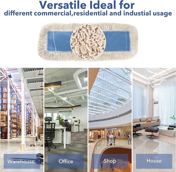 Matthew Cleaning 24'' Industrial Strength Cotton Dust Mop Refill Washable - Image 6