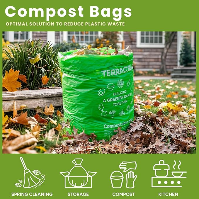 13 Gallon Compostable Trash Bags, Heavy Duty Tall Kitchen Food Scrap Waste Bag - Image 7