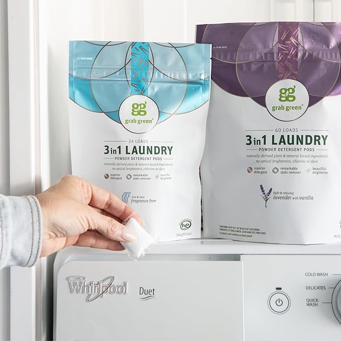 Grab Green 3-in-1 Laundry Detergent Pods, Lavender Vanilla Scent, Plant and - Image 7