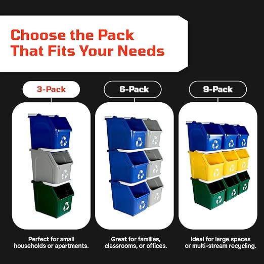 6 Gallon Stackable Recycling Bins - Image 5
