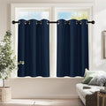 PONY DANCE Navy Blue Blackout Short Curtains by PONYDANCE
