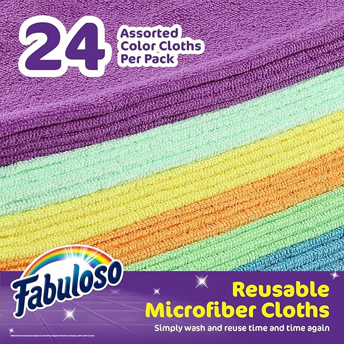 Fabuloso Microfiber Cleaning Cloths, Rainbow - Image 2